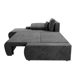 Sofa Iseo mit Schlaffunktion Trendige & bequeme Couch mit Cord-ähnlichem Stoff