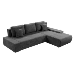 Sofa Iseo mit Schlaffunktion Trendige & bequeme Couch mit Cord-ähnlichem Stoff