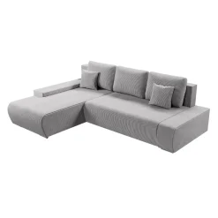 Sofa Iseo mit Schlaffunktion Trendige & bequeme Couch mit Cord-ähnlichem Stoff