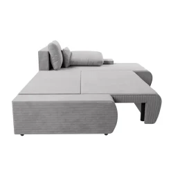 Sofa Iseo mit Schlaffunktion Trendige & bequeme Couch mit Cord-ähnlichem Stoff