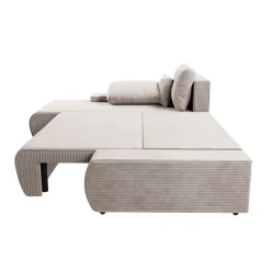 Sofa Iseo mit Schlaffunktion Trendige & bequeme Couch mit Cord-ähnlichem Stoff