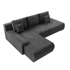 Sofa Iseo mit Schlaffunktion Trendige & bequeme Couch mit Cord-ähnlichem Stoff