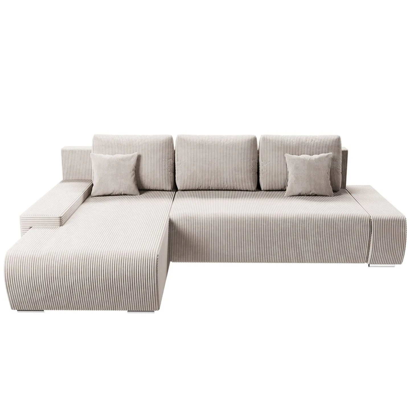 Sofa Iseo mit Schlaffunktion Trendige & bequeme Couch mit Cord-ähnlichem Stoff