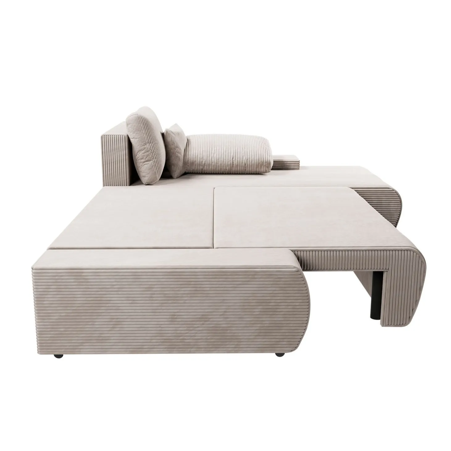 Sofa Iseo mit Schlaffunktion Trendige & bequeme Couch mit Cord-ähnlichem Stoff