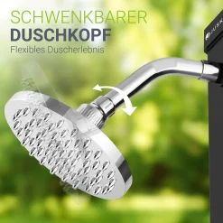 Solardusche Victoria Gartendusche mit großem Regen-Duschkopf und Temperatureinstellung