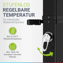 Solardusche Victoria Gartendusche mit großem Regen-Duschkopf und Temperatureinstellung