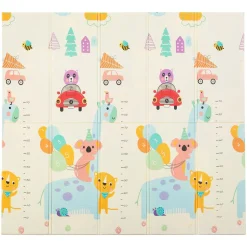 Spielmatte 180 x 200 cm mit diversen Tiermotiven Krabbelmatte für Babys & Kleinkinder - extra weich & pflegeleicht