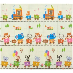 Spielmatte 180 x 200 cm mit diversen Tiermotiven Krabbelmatte für Babys & Kleinkinder - extra weich & pflegeleicht