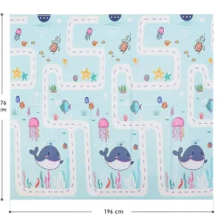 Spielmatte 180 x 200 cm mit diversen Tiermotiven Krabbelmatte für Babys & Kleinkinder - extra weich & pflegeleicht