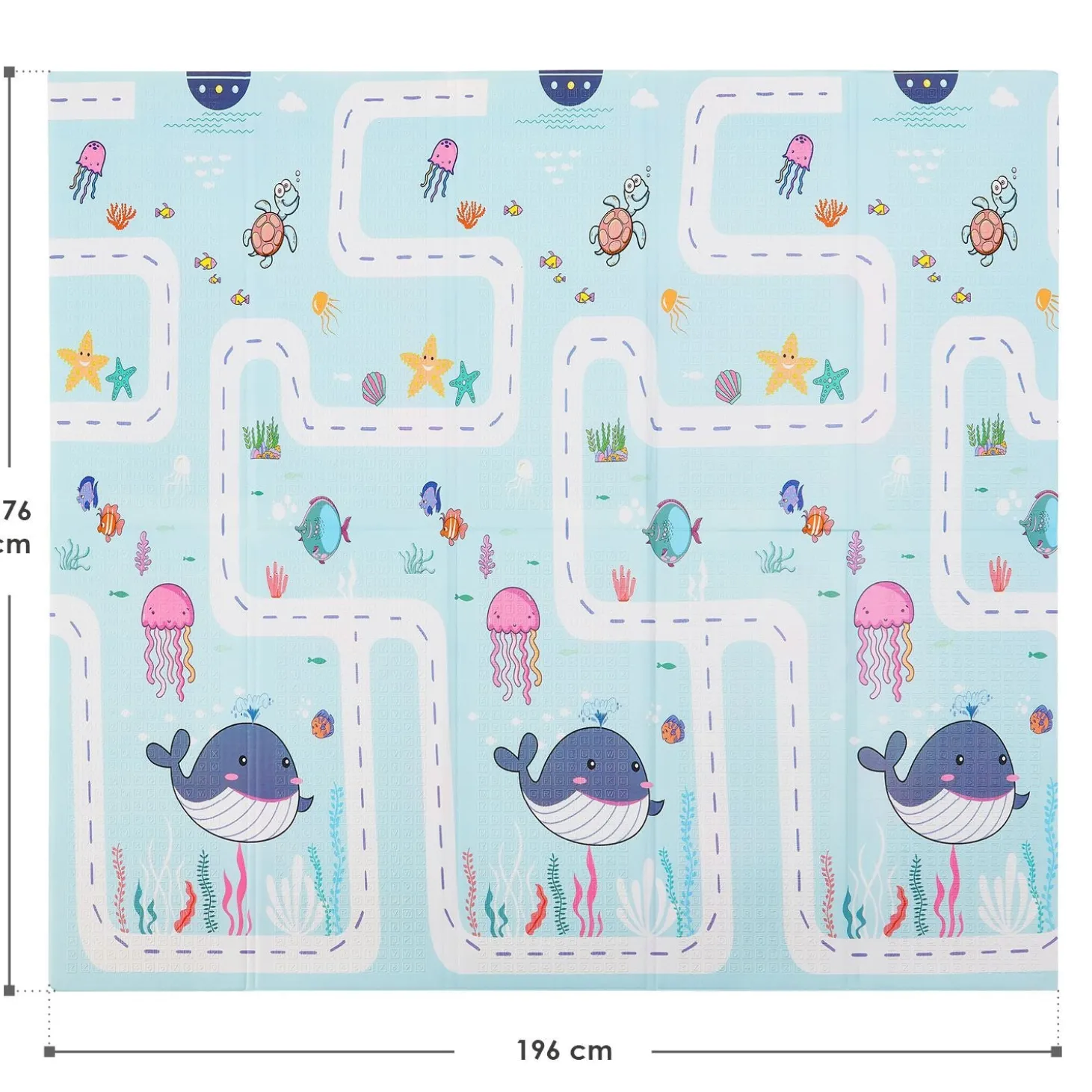 Spielmatte 180 x 200 cm mit diversen Tiermotiven Krabbelmatte für Babys & Kleinkinder - extra weich & pflegeleicht
