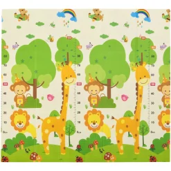 Spielmatte 180 x 200 cm mit diversen Tiermotiven Krabbelmatte für Babys & Kleinkinder - extra weich & pflegeleicht