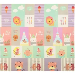 Spielmatte 180 x 200 cm mit diversen Tiermotiven Krabbelmatte für Babys & Kleinkinder - extra weich & pflegeleicht