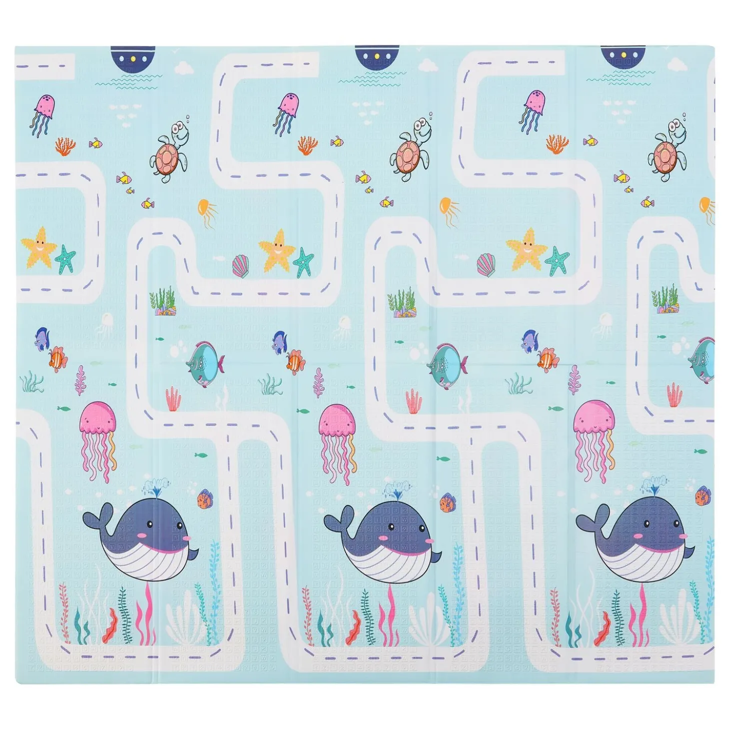 Spielmatte 180 x 200 cm mit diversen Tiermotiven Krabbelmatte für Babys & Kleinkinder - extra weich & pflegeleicht