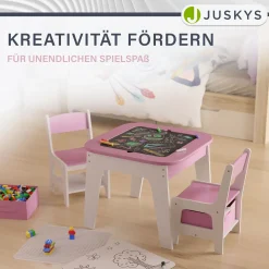 Spieltisch mit zwei Stühlen Milou Kinderspieltisch mit Stauraum & Schubfächern