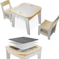 Spieltisch mit zwei Stühlen Milou Kinderspieltisch mit Stauraum & Schubfächern