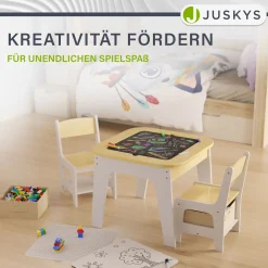 Spieltisch mit zwei Stühlen Milou Kinderspieltisch mit Stauraum & Schubfächern