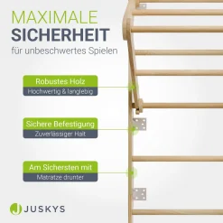 Sprossenwand für Kinder Indoor Kletterwand mit Strickleiter und Turnringen