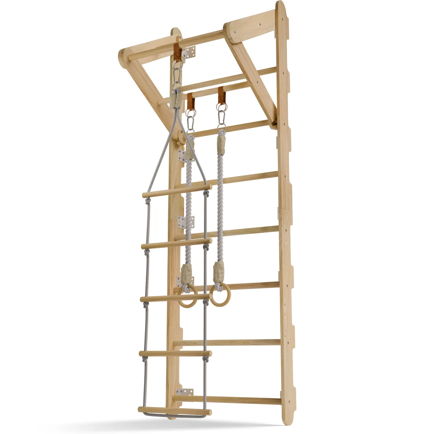 Sprossenwand für Kinder Indoor Kletterwand mit Strickleiter und Turnringen