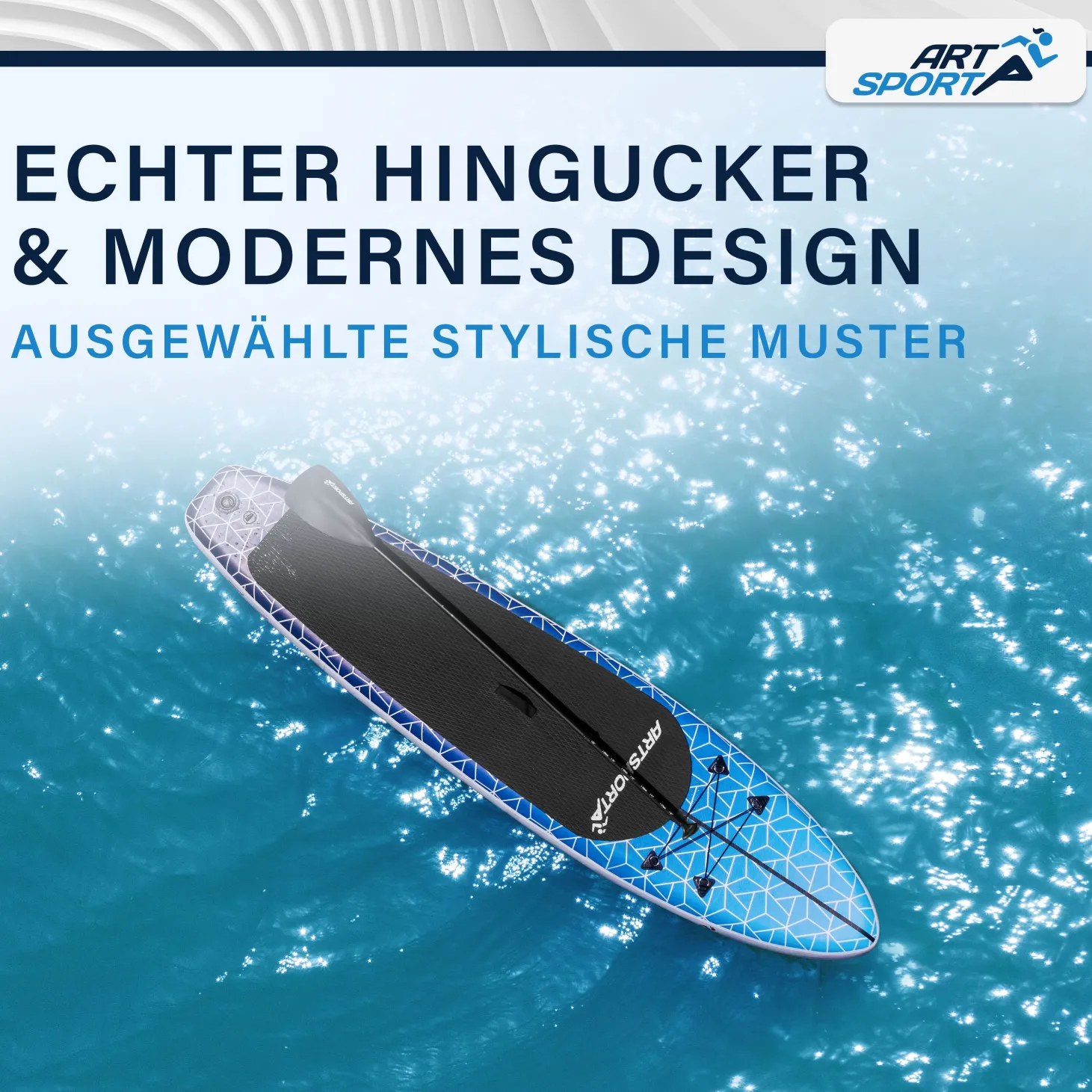 Stand Up Paddling Board - Komplett Set Aufblasbares SUP mit Paddel, Tasche, Leine & Zubehör