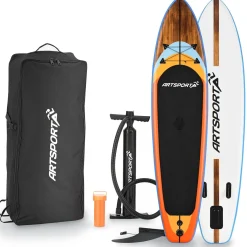 Stand Up Paddling Board - Komplett Set Aufblasbares SUP mit Paddel, Tasche, Leine & Zubehör