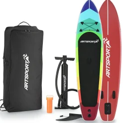 Stand Up Paddling Board - Komplett Set Aufblasbares SUP mit Paddel, Tasche, Leine & Zubehör