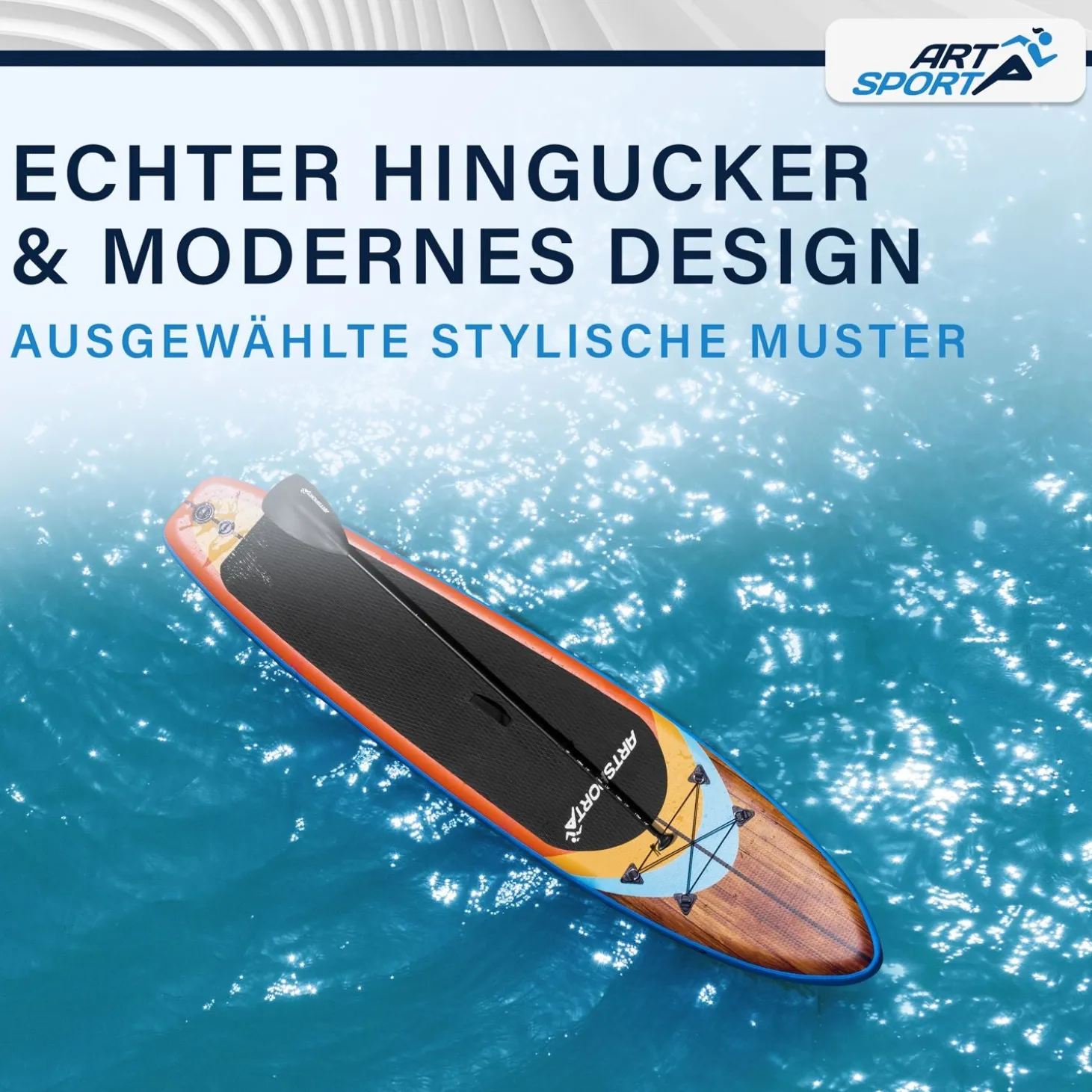 Stand Up Paddling Board - Komplett Set Aufblasbares SUP mit Paddel, Tasche, Leine & Zubehör