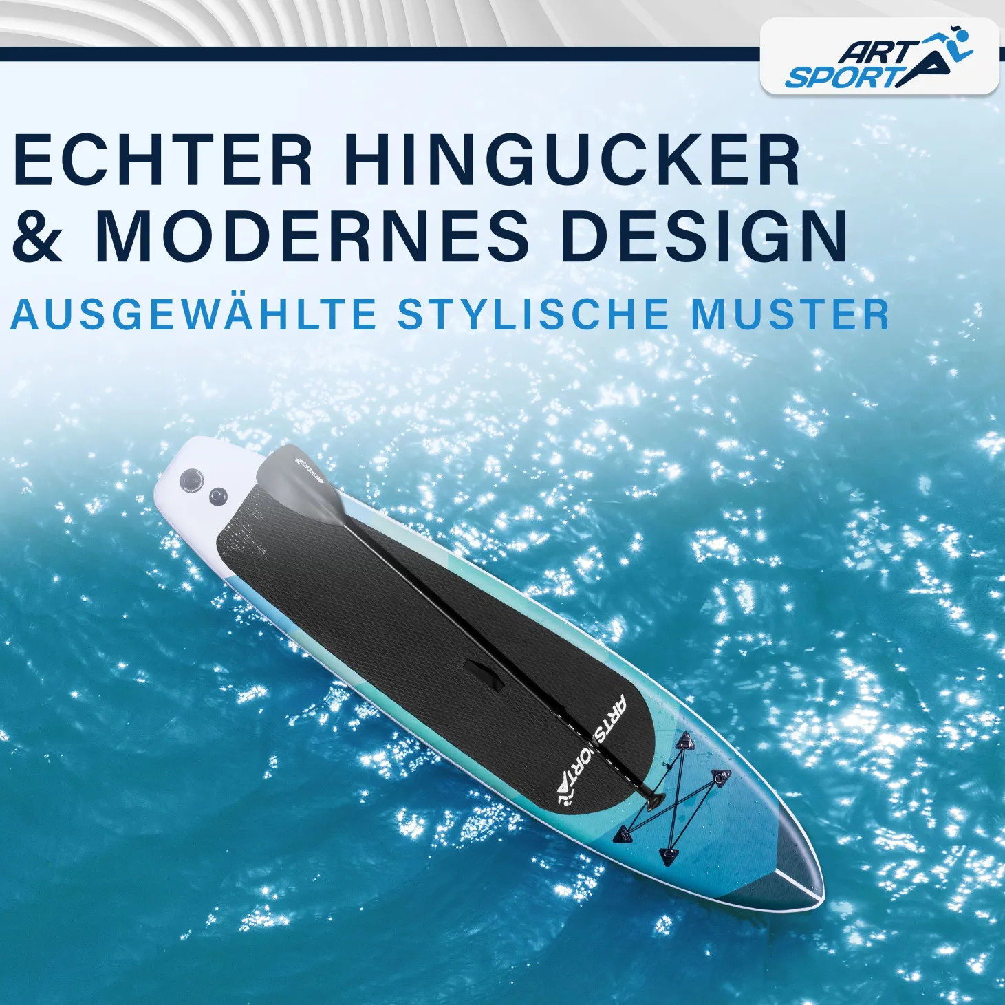 Stand Up Paddling Board - Komplett Set Aufblasbares SUP mit Paddel, Tasche, Leine & Zubehör
