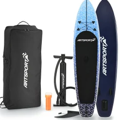 Stand Up Paddling Board - Komplett Set Aufblasbares SUP mit Paddel, Tasche, Leine & Zubehör