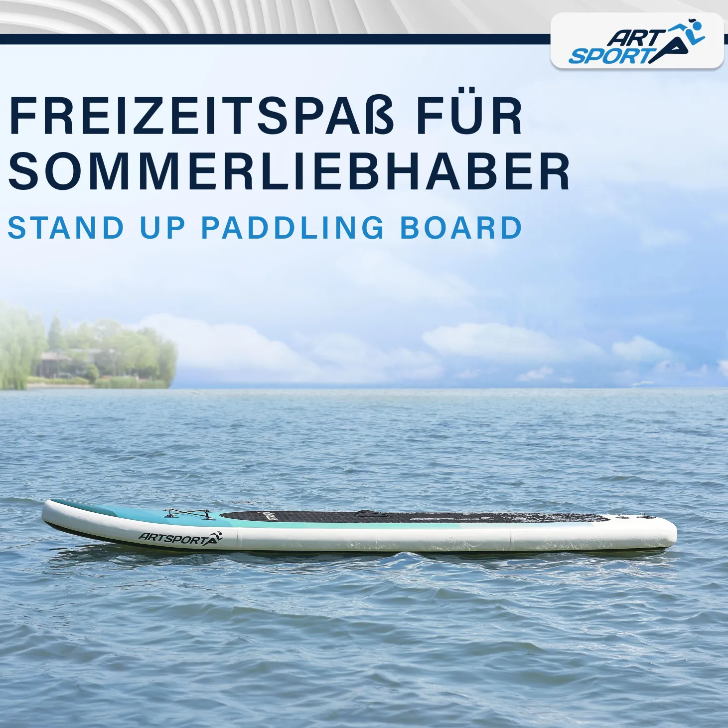 Stand Up Paddling Board - Komplett Set Aufblasbares SUP mit Paddel, Tasche, Leine & Zubehör