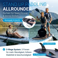 Stand Up Paddling Board mit Kajaksitz Aufblasbares SUP mit integrierter Action-Cam-Halterung