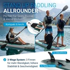 Stand Up Paddling Board mit Kajaksitz Aufblasbares SUP mit integrierter Action-Cam-Halterung