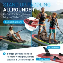 Stand Up Paddling Board mit Kajaksitz Aufblasbares SUP mit integrierter Action-Cam-Halterung