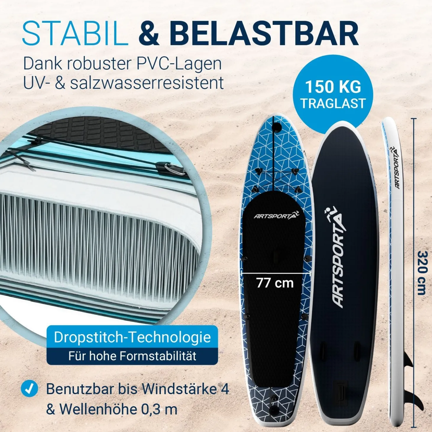 Stand Up Paddling Board mit Kajaksitz Aufblasbares SUP mit integrierter Action-Cam-Halterung