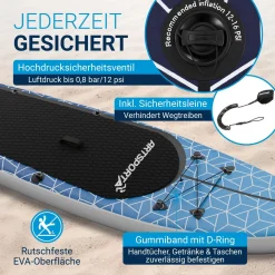 Stand Up Paddling Board mit Kajaksitz Aufblasbares SUP mit integrierter Action-Cam-Halterung