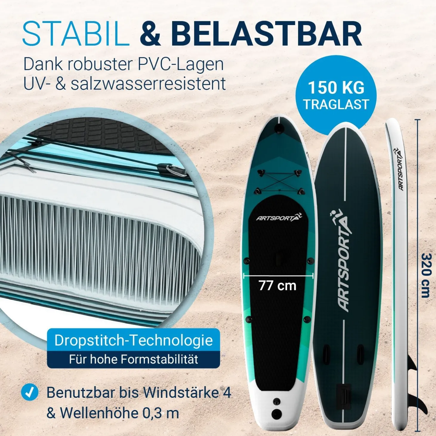 Stand Up Paddling Board mit Kajaksitz Aufblasbares SUP mit integrierter Action-Cam-Halterung