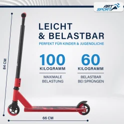 Stunt Scooter für Kinder Stunt Roller mit 360° Lenker & 100 mm Rollen