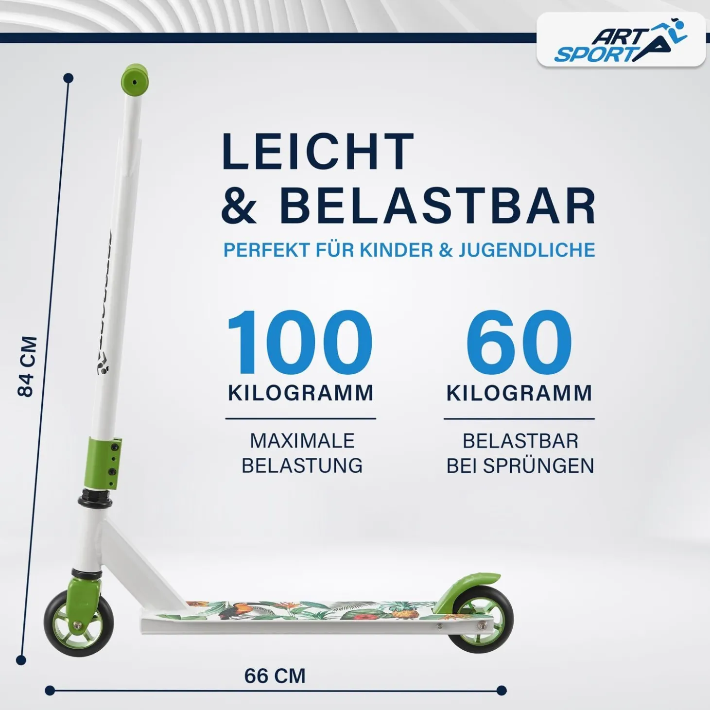 Stunt Scooter für Kinder Stunt Roller mit 360° Lenker & 100 mm Rollen