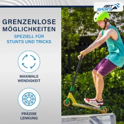 Stunt Scooter für Kinder Stunt Roller mit 360° Lenker & 100 mm Rollen