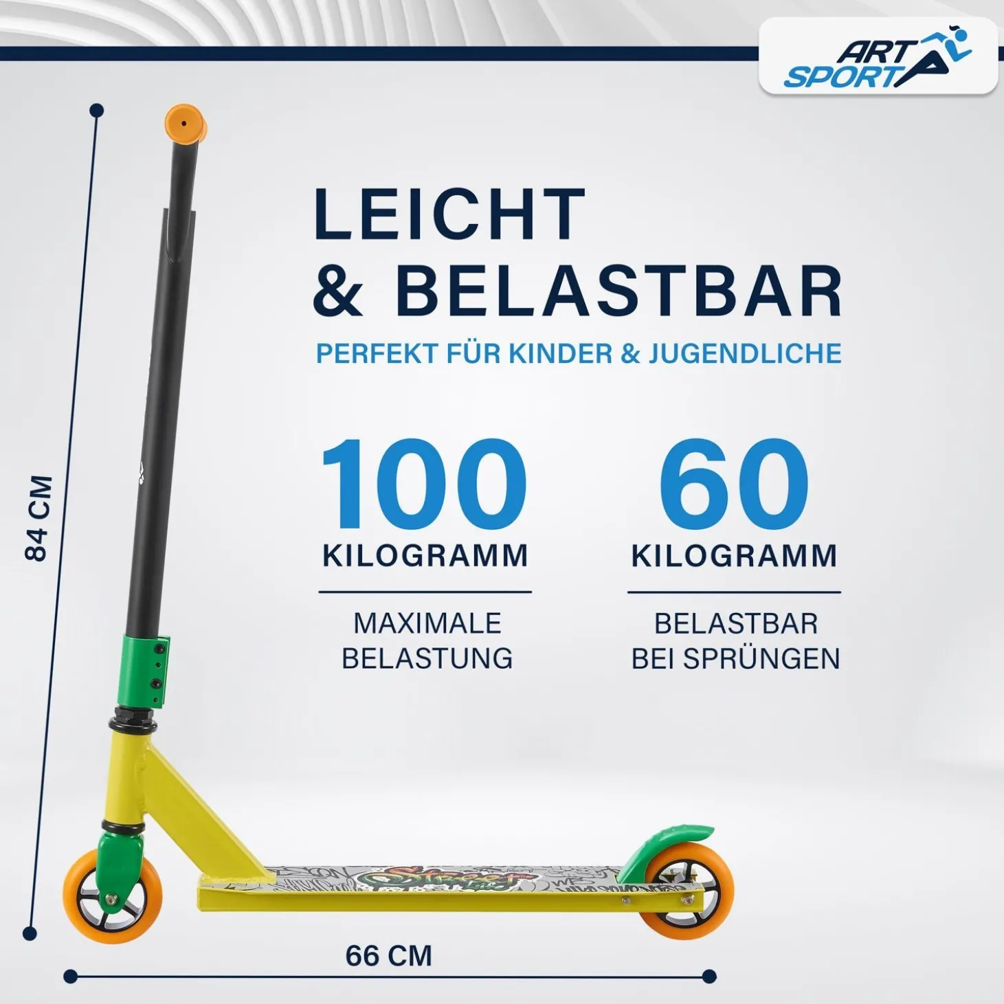 Stunt Scooter für Kinder Stunt Roller mit 360° Lenker & 100 mm Rollen