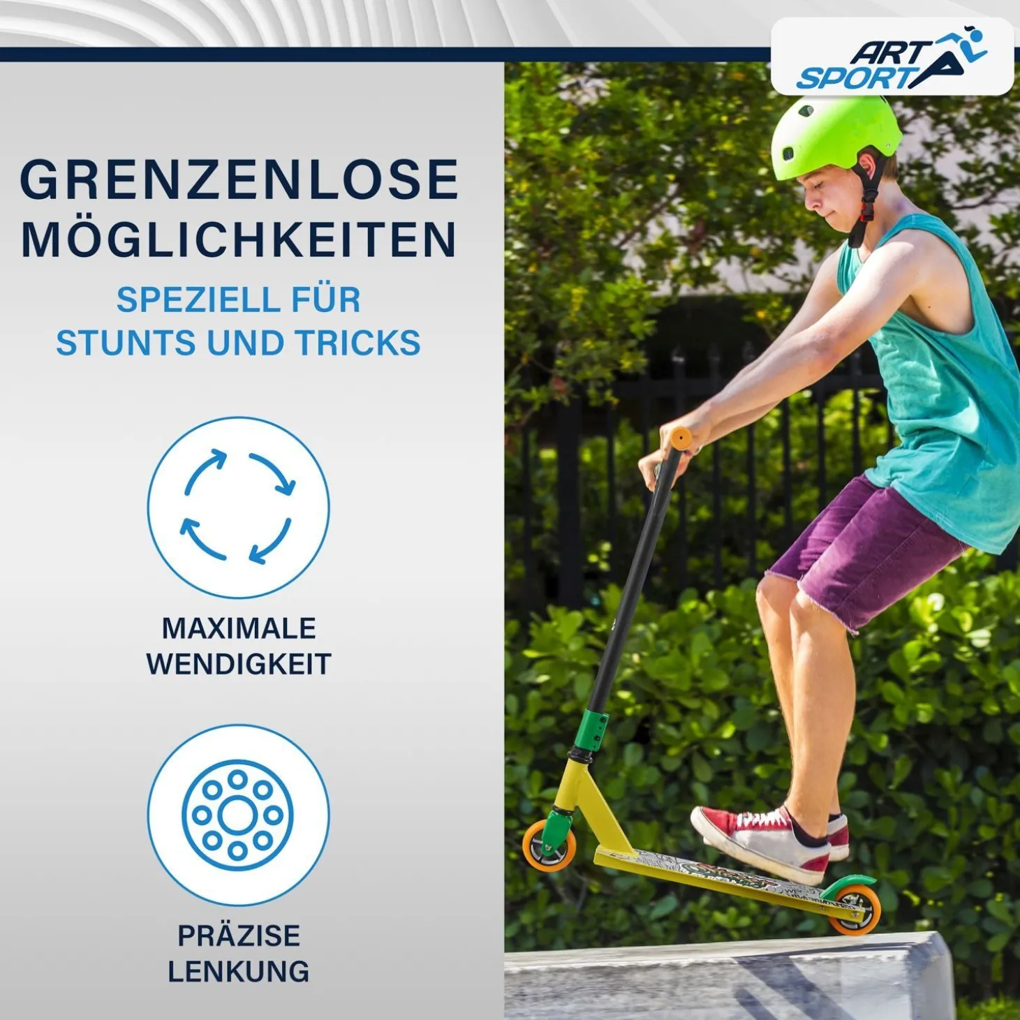 Stunt Scooter für Kinder Stunt Roller mit 360° Lenker & 100 mm Rollen