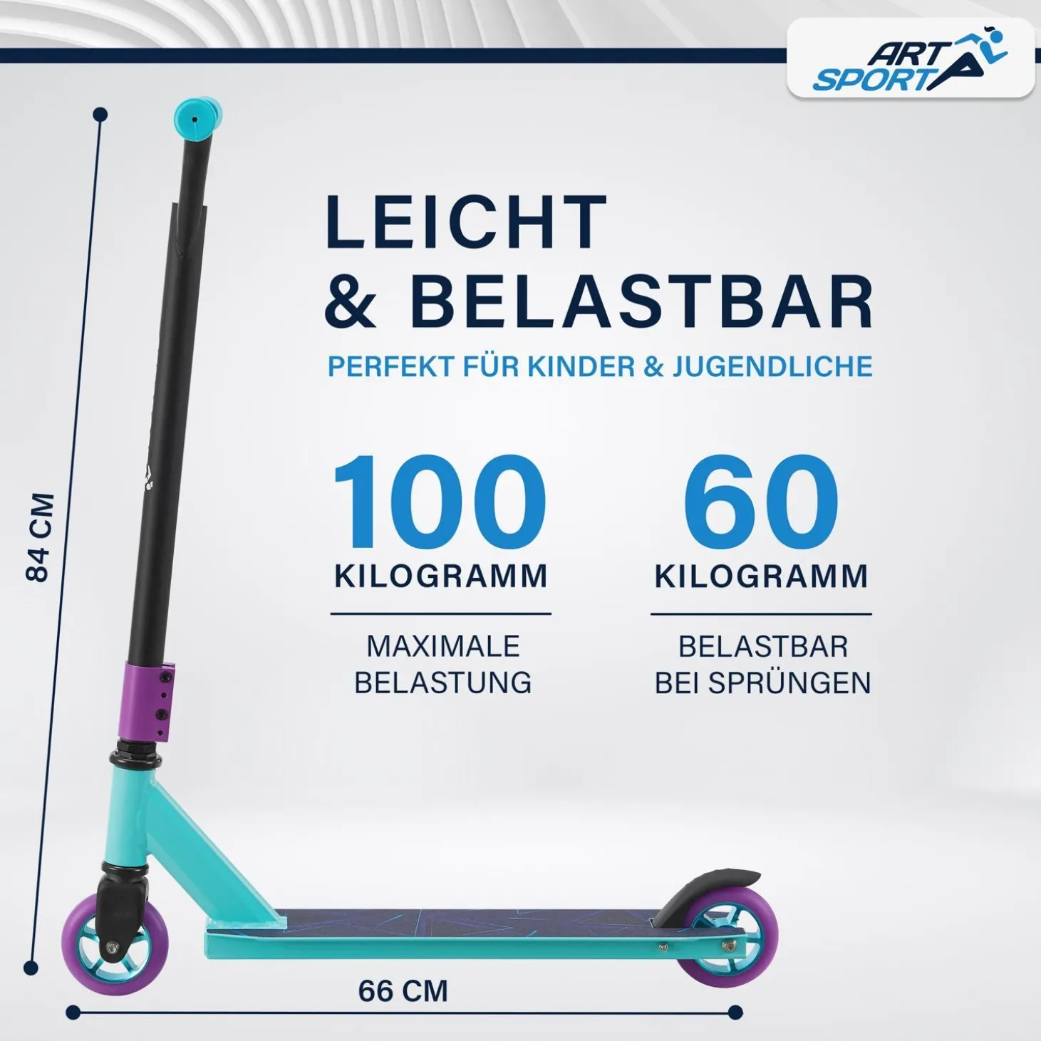 Stunt Scooter für Kinder Stunt Roller mit 360° Lenker & 100 mm Rollen