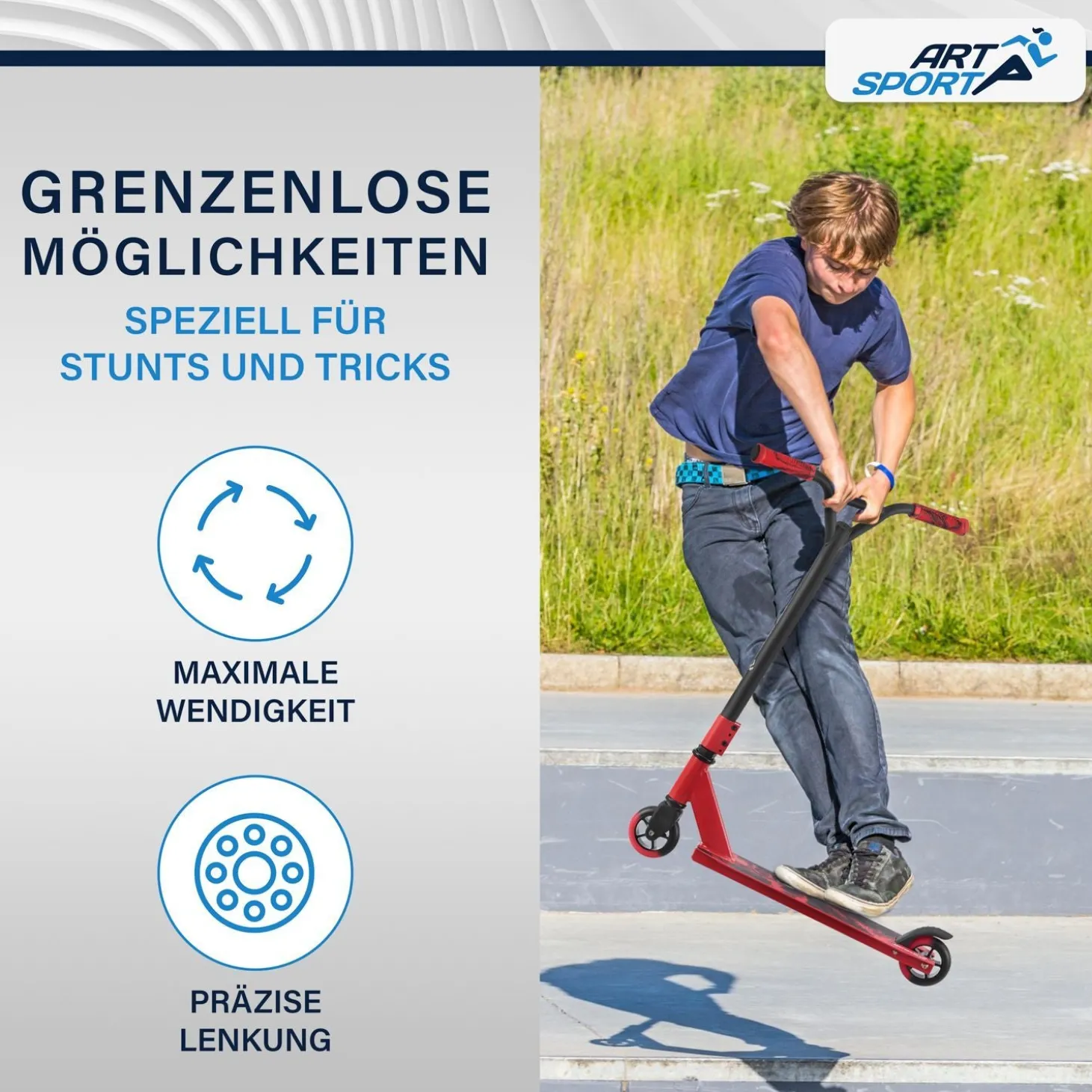 Stunt Scooter für Kinder Stunt Roller mit 360° Lenker & 100 mm Rollen