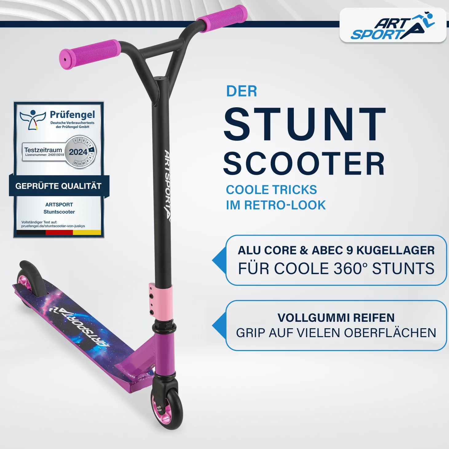 Stunt Scooter für Kinder Stunt Roller mit 360° Lenker & 100 mm Rollen