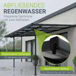 Terrassenüberdachung Borneo Aluminium Terrassendach als Regen- & Sonnenschutz