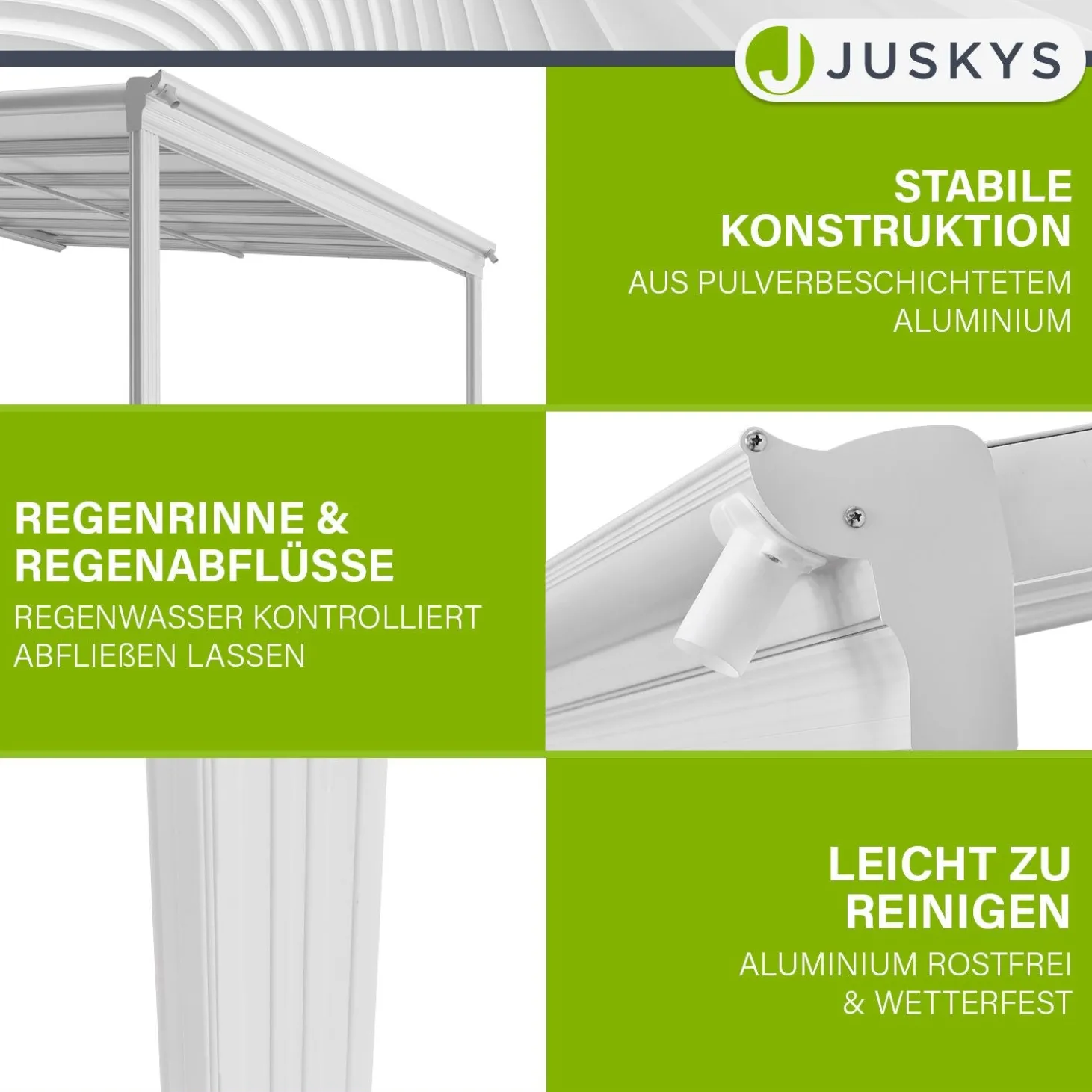 Terrassenüberdachung Borneo Aluminium Terrassendach als Regen- & Sonnenschutz
