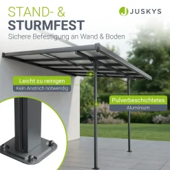 Terrassenüberdachung Borneo Aluminium Terrassendach als Regen- & Sonnenschutz