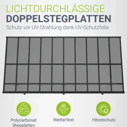 Terrassenüberdachung Borneo Aluminium Terrassendach als Regen- & Sonnenschutz