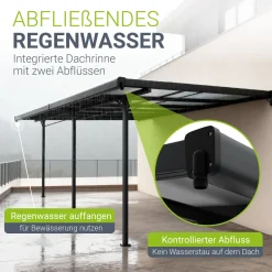 Terrassenüberdachung Borneo Aluminium Terrassendach als Regen- & Sonnenschutz