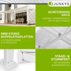 Terrassenüberdachung Borneo Aluminium Terrassendach als Regen- & Sonnenschutz