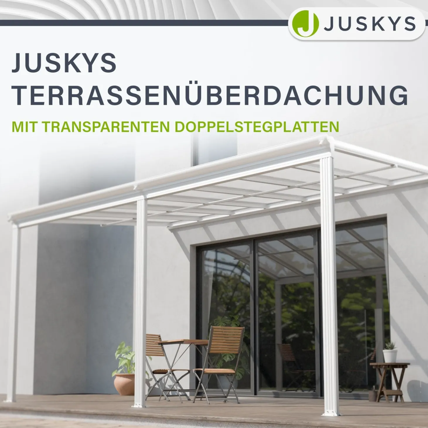 Terrassenüberdachung Borneo Aluminium Terrassendach als Regen- & Sonnenschutz